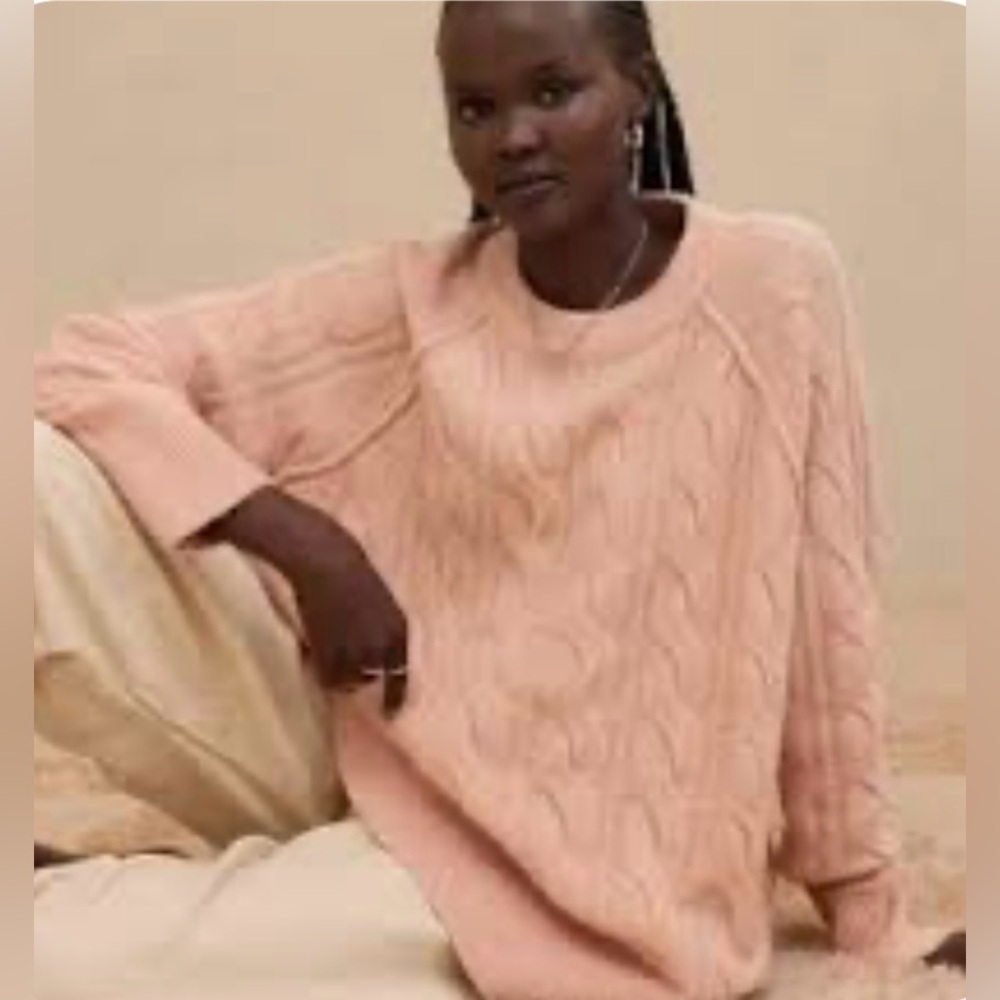 Aerie * Unreal * Cable Knit Sweater in Peach.NWT.
